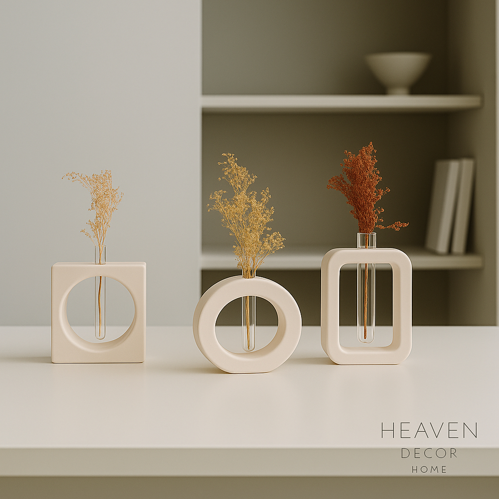 Vaso Retangular Decorativo Aesthetics Boho Nórdico COM TUBO CIMENTO