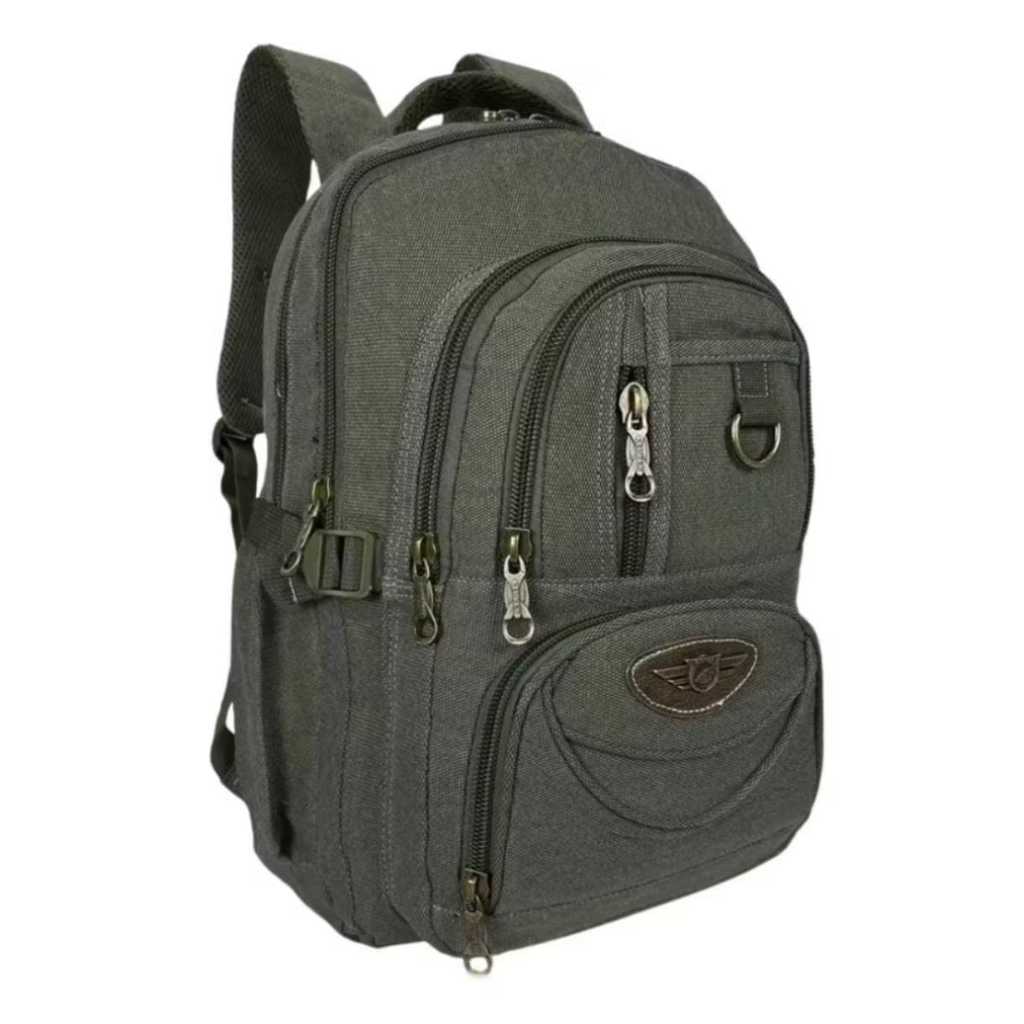 Mochila Lona Escolar Viagem Notebook Resistente Unissex KVN1882 em Oferta na Shopee