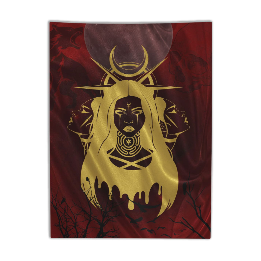 Bandeira Tapeçaria Grande Hécate Deusa Wicca Grega Decoração Quarto Parede