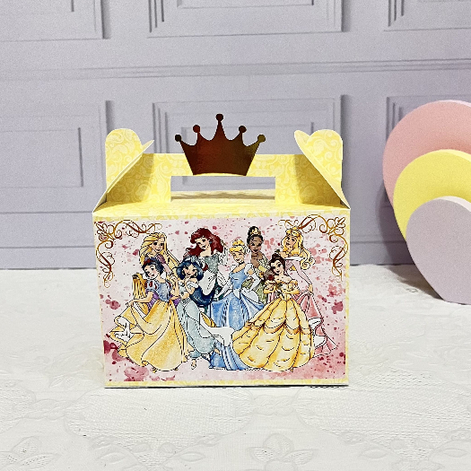 Maletinha Princesas da Disney Aquarela - Lembrancinha Personalizada Festa de Aniversário Infantil