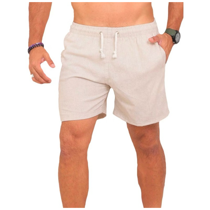 Short Linho Masculino Mauricinho Básico Premium Bermuda Casual Bolso Faca Discreto Alta Qualidade Moda Praia Oi