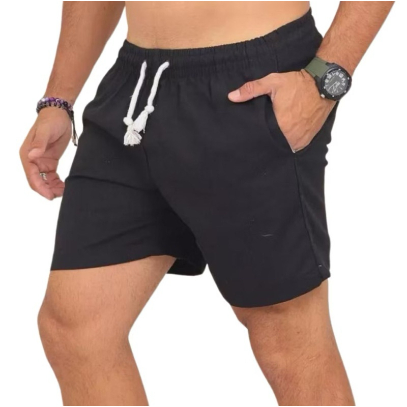 Short Linho Masculino Premium Casual Bolso Discreto Alta Qualidade Moda Praia