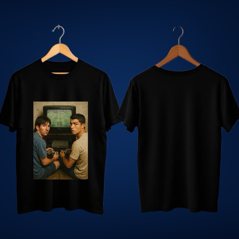 Blusa Camiseta Algodão Cr7 Messi Vídeo Game Meme Divertido Engraçado Masculina Unissex Slim Futebol