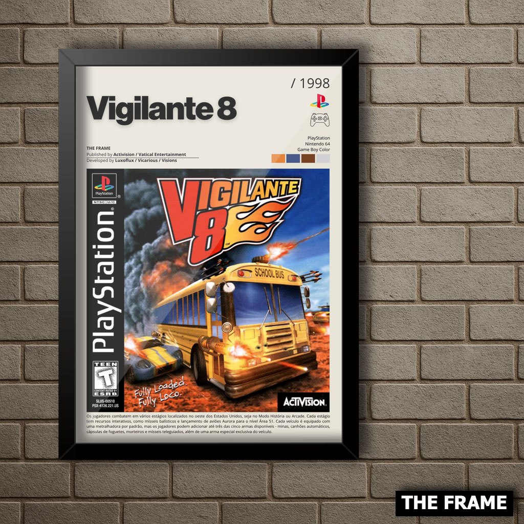 Quadro Decorativo A4/A3 Jogo Vigilante 8 Playstation