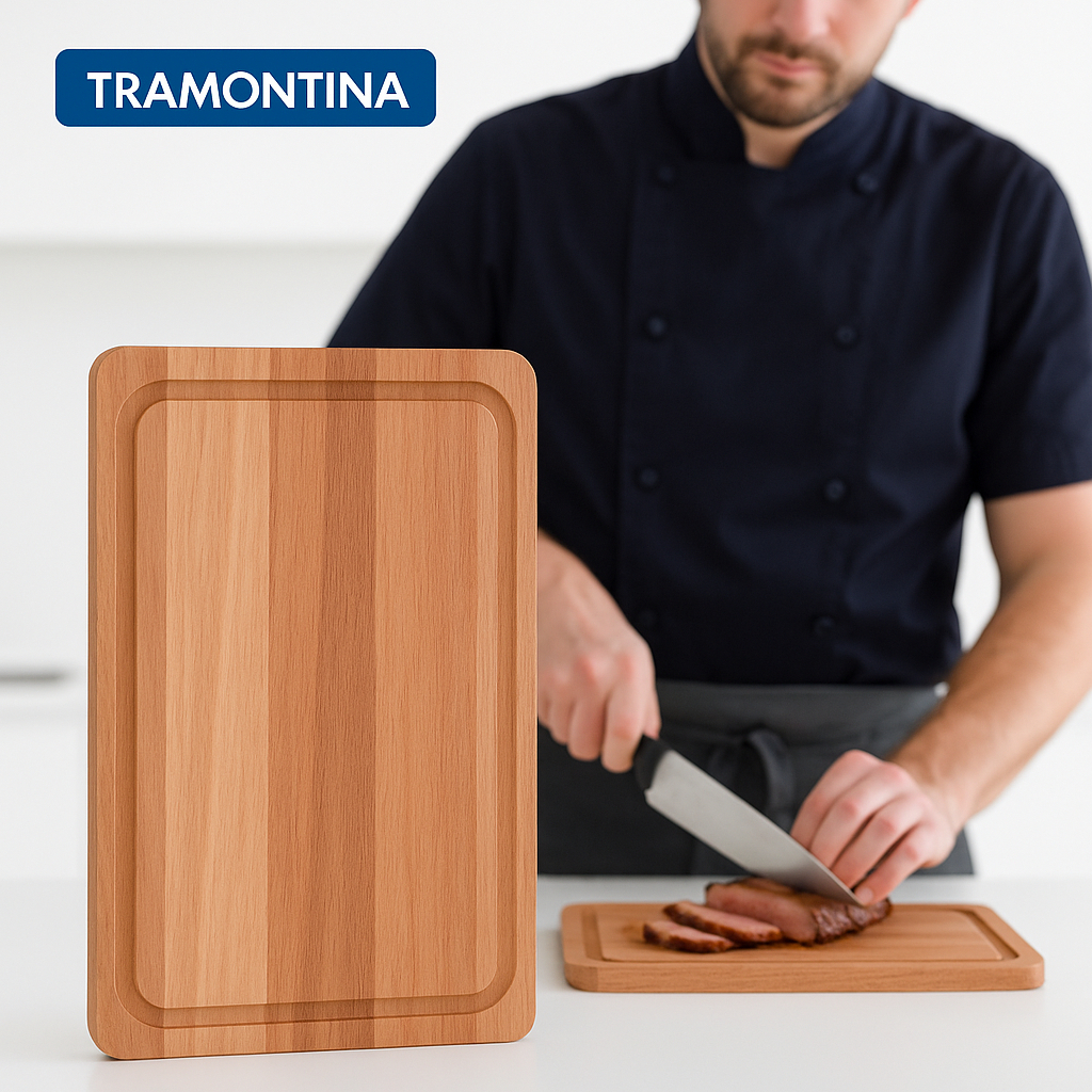 Tábua de Corte Profissional Tramontina 34cm Madeira Resistente Uso Diário Cozinha, Carnes, Churrasco em Oferta na Shopee