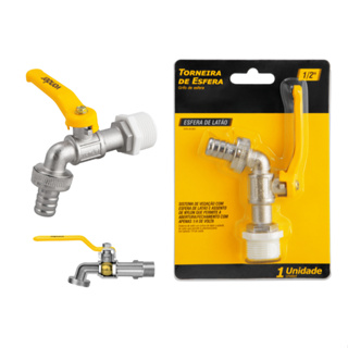 Torneira de Esfera Jardim Tanque Quintal Metalica 1/2" com Bucha de Redução de 3/4" Vonder em Oferta na Shopee