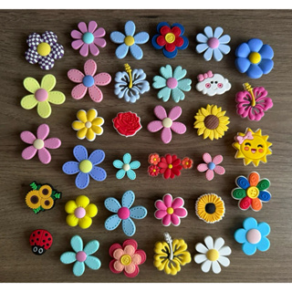 Aplique Emborrachado para Babuche de Flores - Unitario ou Kit em Oferta na Shopee