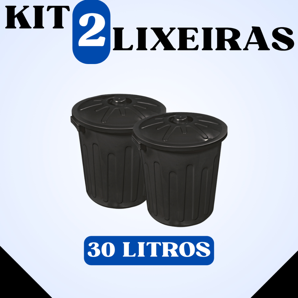 Kit 2 Lixeiras 30 Litros Plástica de Alta Qualidade – Durabilidade e Praticidade em Oferta na Shopee