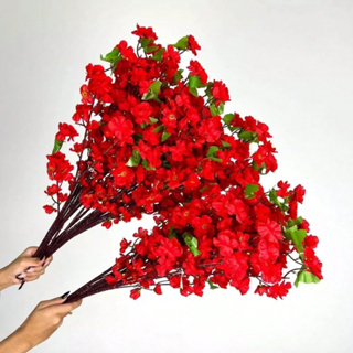 Kit 10 a 40 Buquê De Flores De Cerejeira Artificial 65CM, Árvore Pessegueiro Decoração COR: VERMELHA - A-504 em Oferta na Shopee