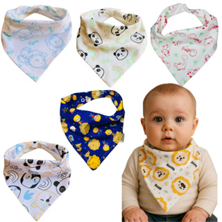 Kit C/10 Babadores Bandana Bebê Dupla Face C/2 Botões em Oferta na Shopee