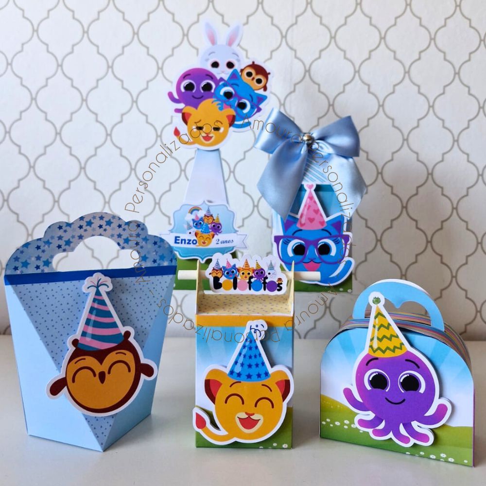 KIT DE CAIXAS PERSONALIZADAS PARA LEMBRANCINHAS BOLOFOFOS | CAIXINHA | FESTA INFANTIL | ANIVERSARIO