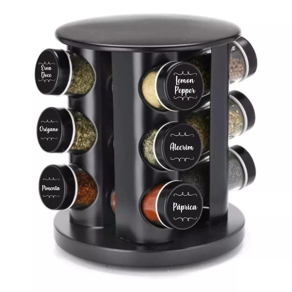 36 Etiquetas para Potes de Condimentos Temperos Mantimentos 3,8x3,8cm