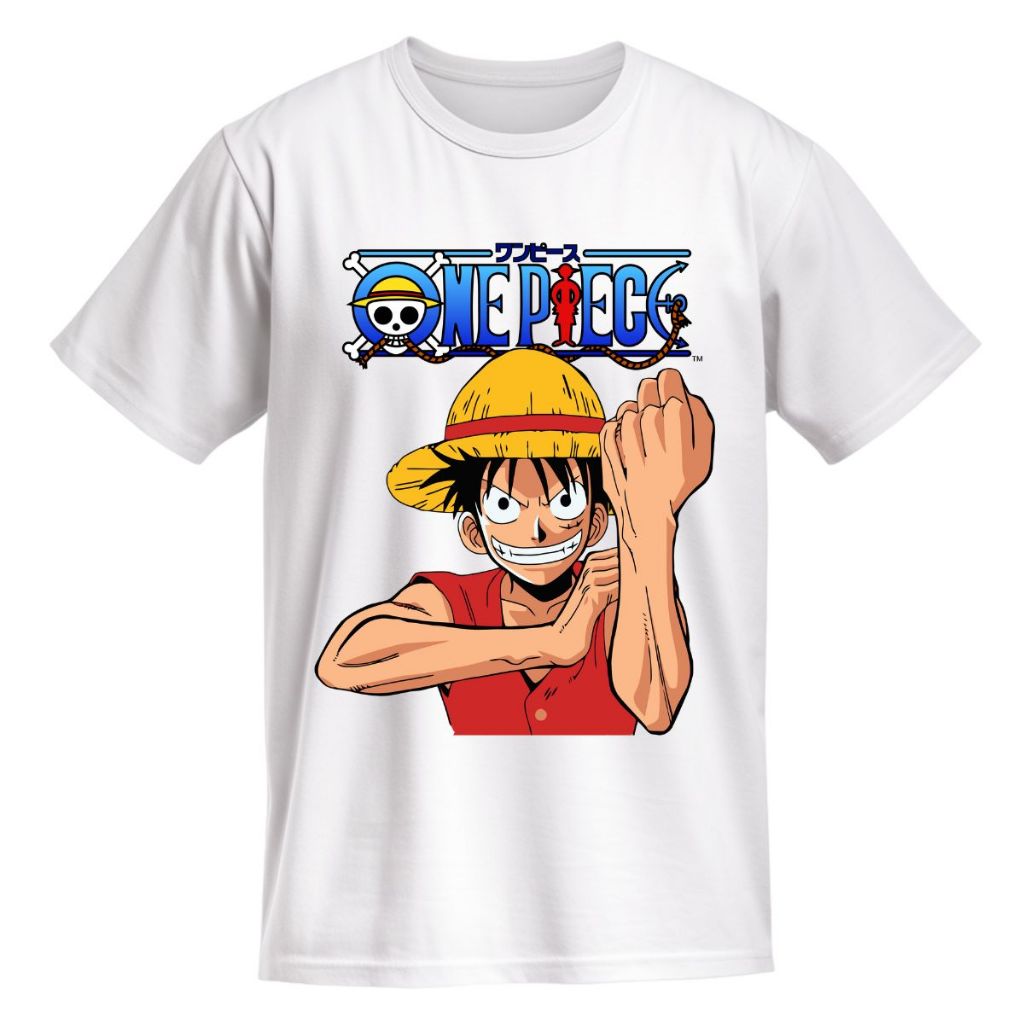 Camiseta Anime Seriado Serie Japones One Piece Luffy 2025 Camisa Infantil Blusa 100% Algodão Infantil Menino Menina
