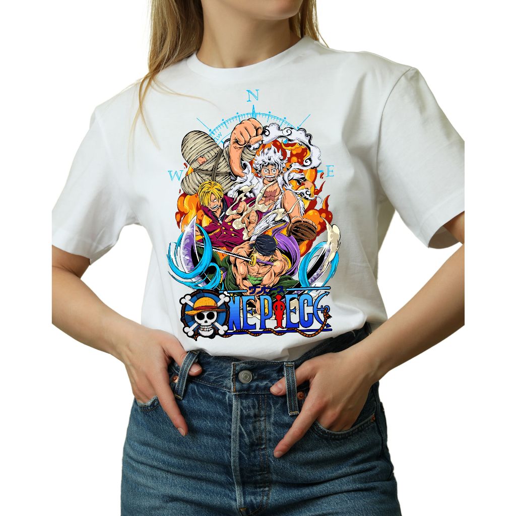 Camiseta Anime Serie Seriado Japones One Piece Luffy 2025 Camisa Infantil Blusa 100% Algodão Infantil Menino Menina