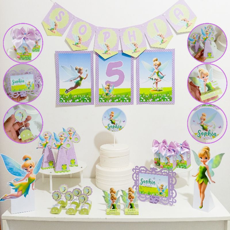 KIT FESTA SÓ UM BOLINHO SININHO (TINKER BELL)  PERSONALIZADO | MESVERSÁRIO ANIVERSÁRIO | LEMBRANCINHA CASA ESCOLA