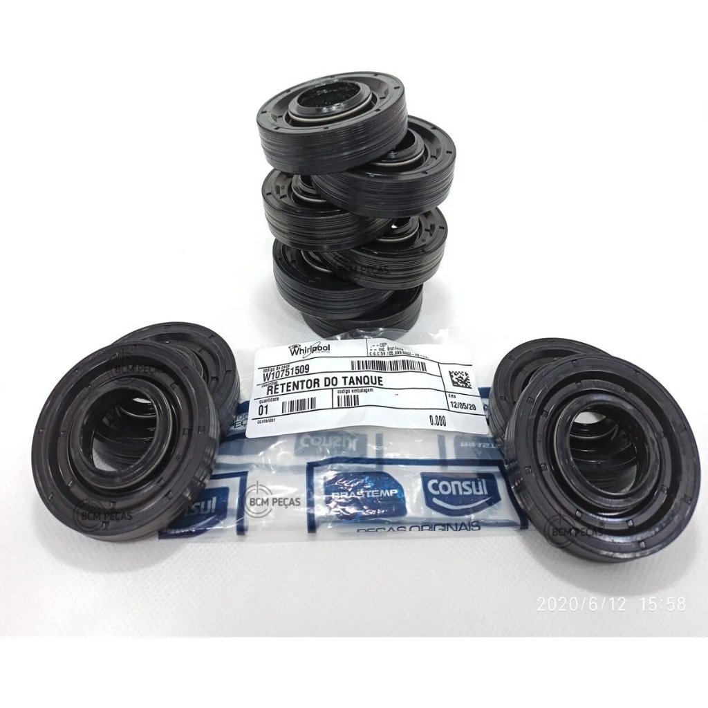 Kit 10 Retentor Lavadora De Roupas Brastemp Consul Original - W10791633
