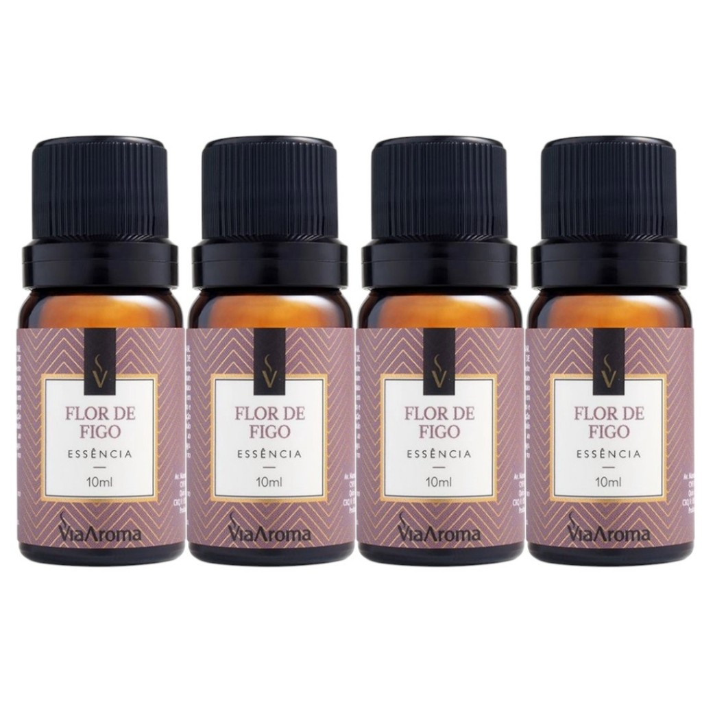 Essencia Aromatica Via Aroma Flor de Figo 10ml kit com 4 unidades