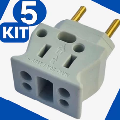 Adaptador De Microondas 20a Kit 5 Peças Resistente Não Derrete Tomada