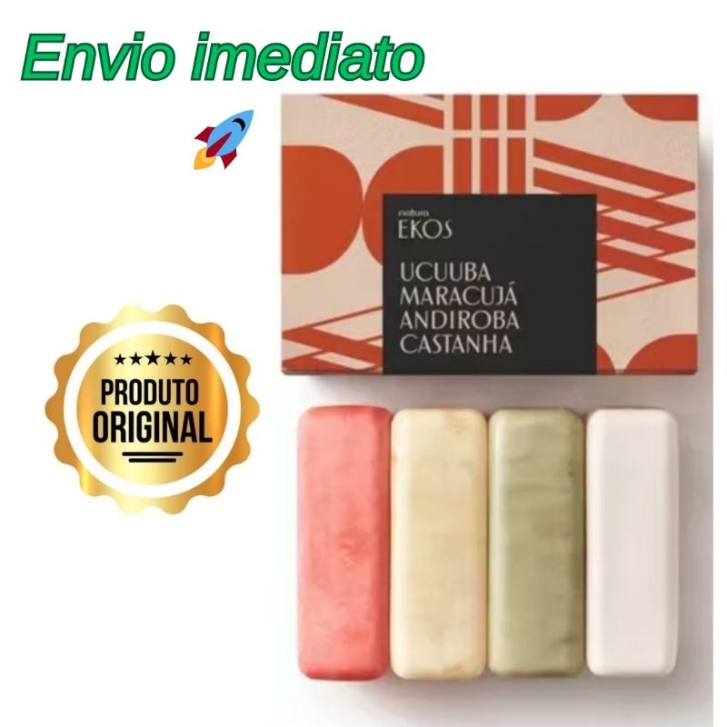 Sabonete Ucuba Maracuja Castanha , em Barra Puro Vegetal Cremoso Ekos Natura