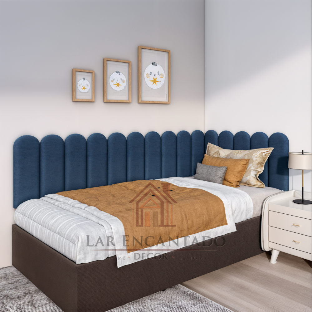 Kit Cabeceira Estofada Nuvem em L Adesiva 45X20 Para Cama de Solteiro, Box Casal, Queen e King Envio Imediato