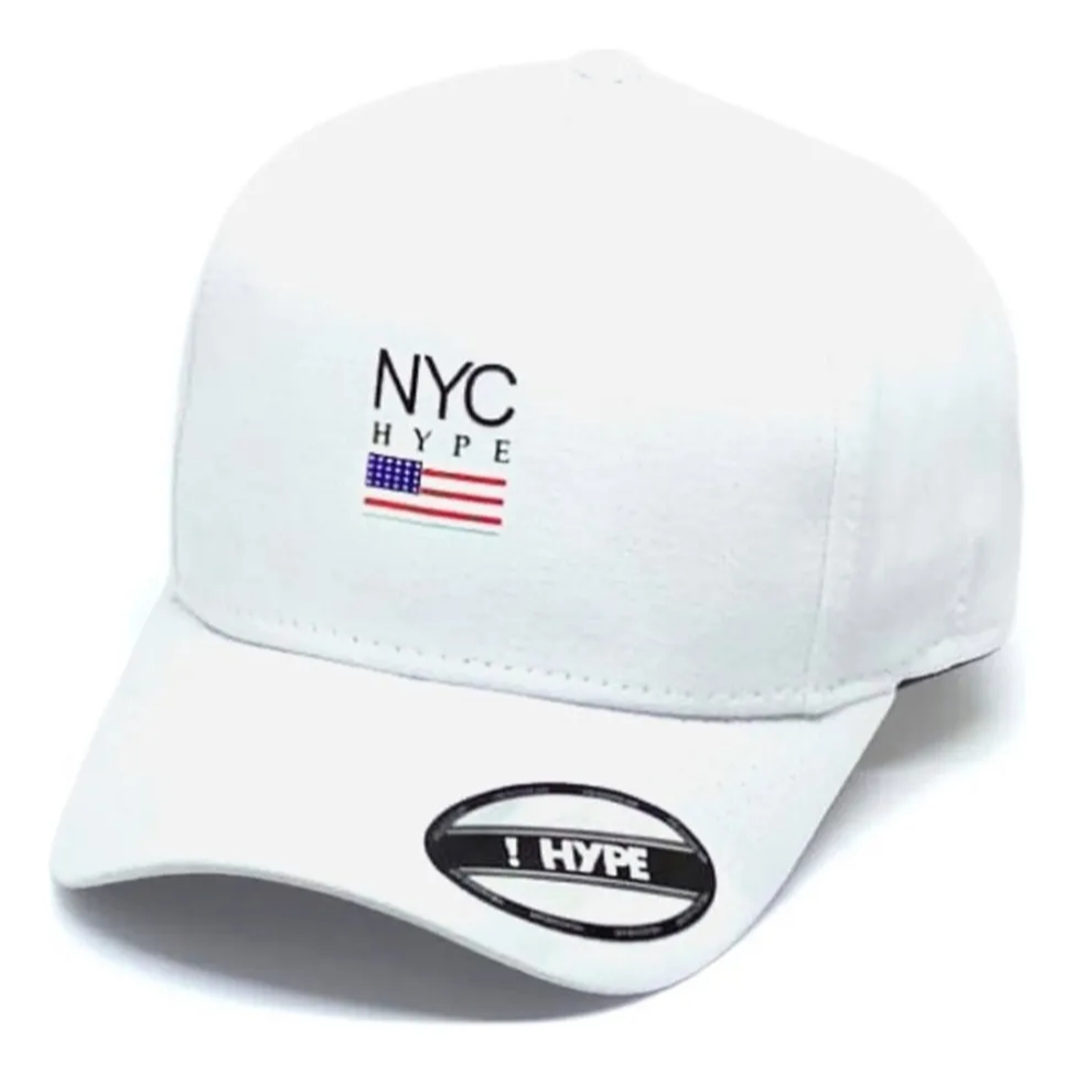 Boné Hype Aba Curva Bandeirinha NYC New York City USA - Branco
