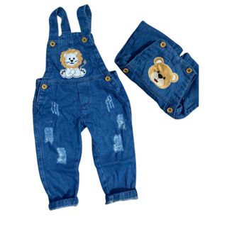 Jardineira Longa Jeans Macacão Infantil Menino Com Desfiados Variadas em Oferta na Shopee