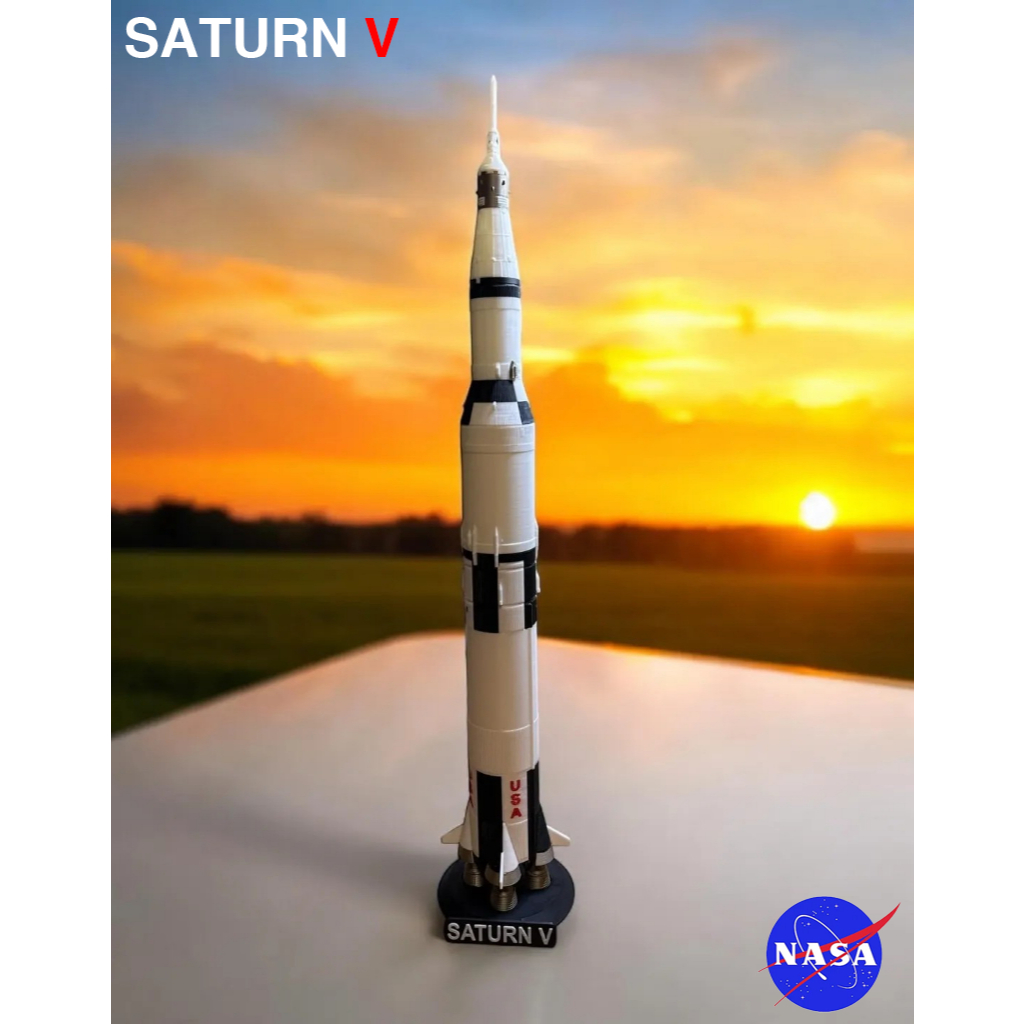 Réplica do Foguete Saturn V - Impresso em 3D (56 CM de Comprimento)