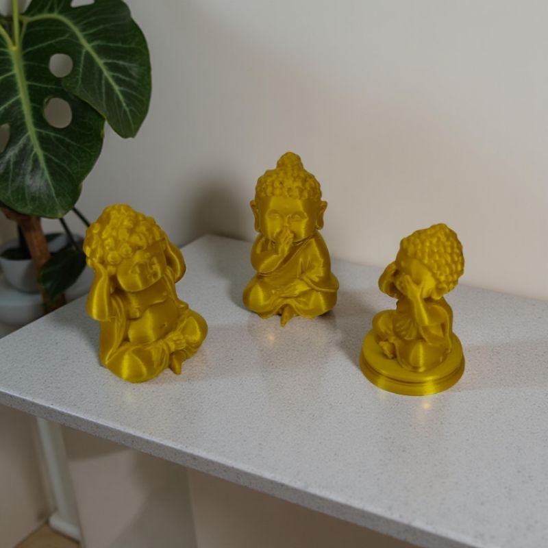 Imagem ✨ Trio de Estátuas Buda - "Não Veja o Mal, Não Ouça o Mal, Não Fale o Mal" ✨
