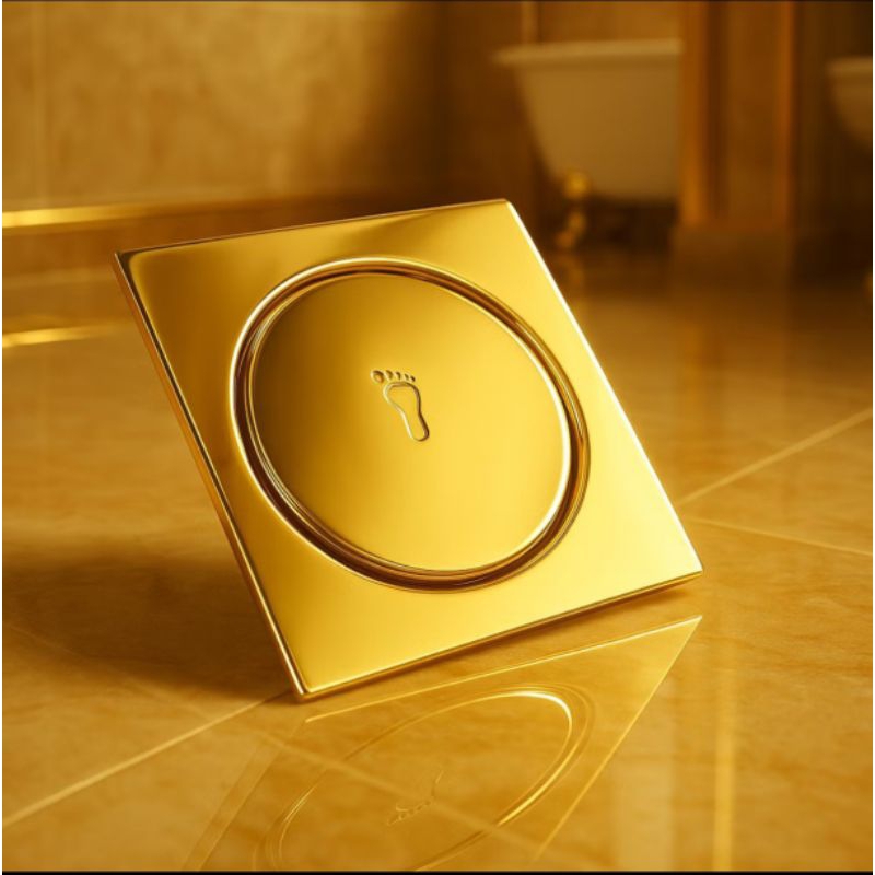 Ralo Dourado Click 10x10 Veda Cheiro Brilhante De Banheiro Luxuoso Aço Resistente Inteligente 15416 em Oferta na Shopee