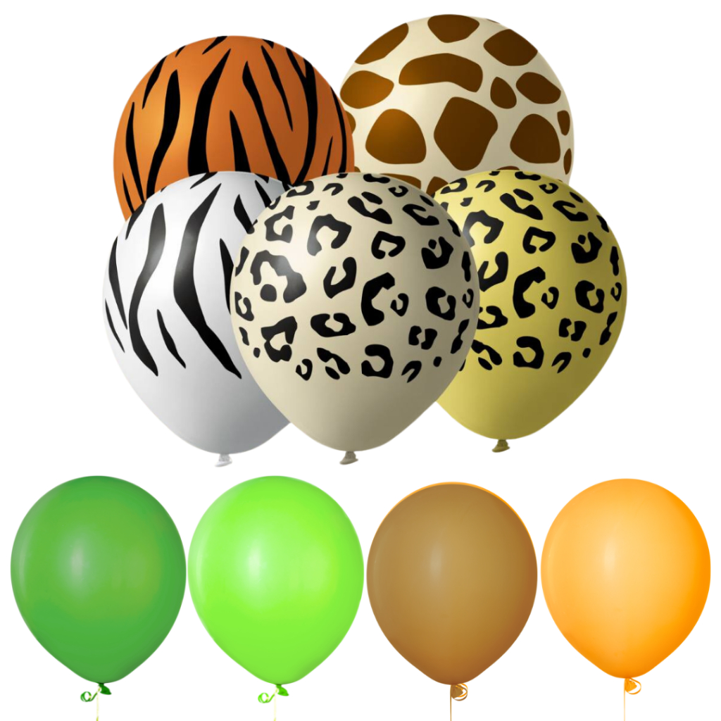 Kit Festa Safari 9 polegadas Animais 250 Bexigas Balões Decoração Aniversário Festa Infantil