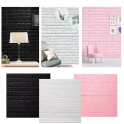 Placas Adesiva Tijolinho 3D Revestimento Autocolante Decoração Quarto Sala Banheiro Lavável