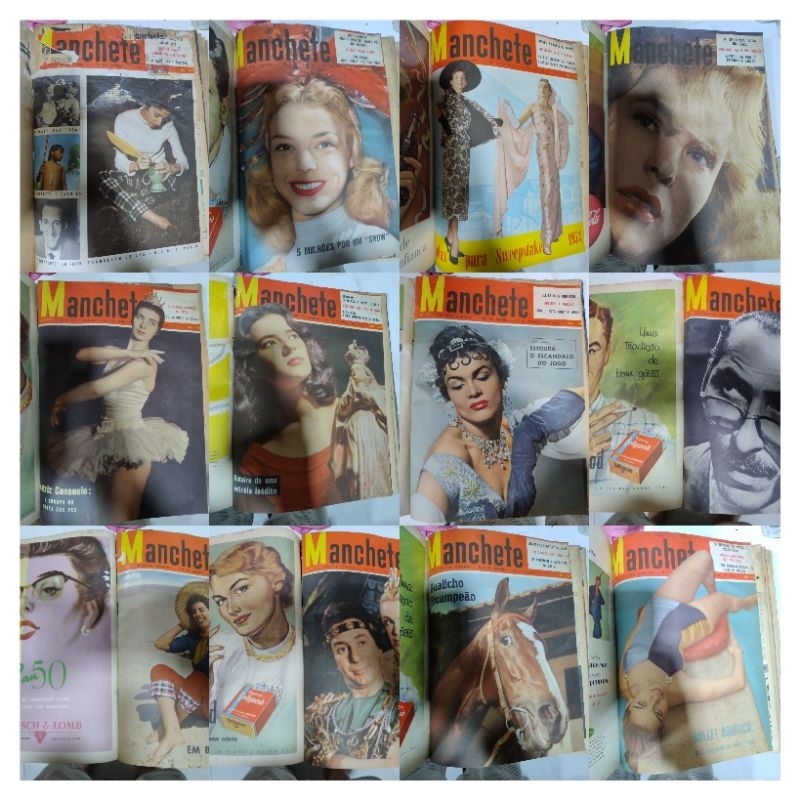 12 Revista Manchete 1953 Almanaque Box N°64 Ao 75 Raro Lote