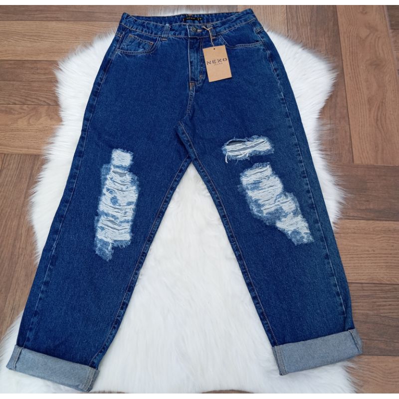 Calça MOM 100% algodão cintura alta envio imediato