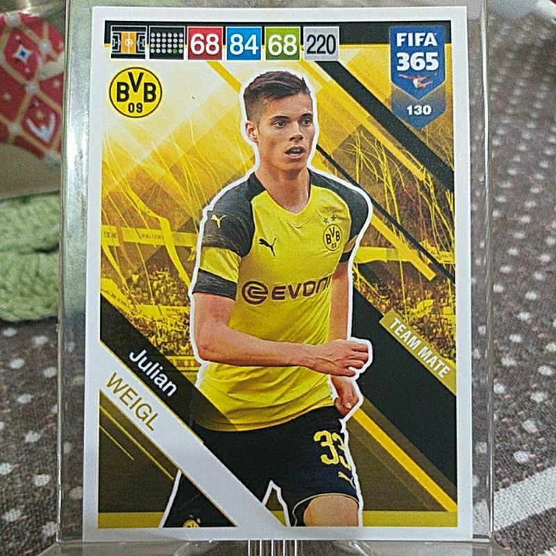 Card 130 - Julian Weigl, BORUSSIA DORTMUND - Panini Adrenalyn XL FIFA 365 2019