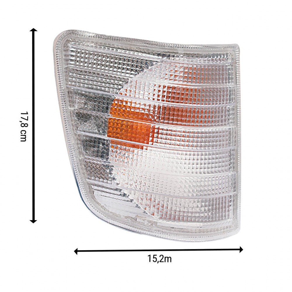 Lanterna Direcional  Mercedes-Benz 1618 Cristal com Meia-Luz (Pisca) - Pradolux - Lado Direito