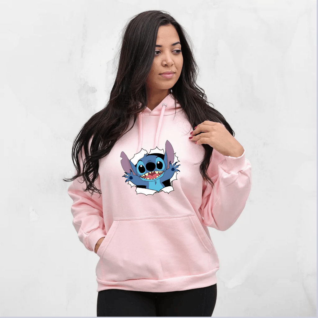 Blusa De Frio Lilo & Stitch Moletom Super Quentinho Feminino