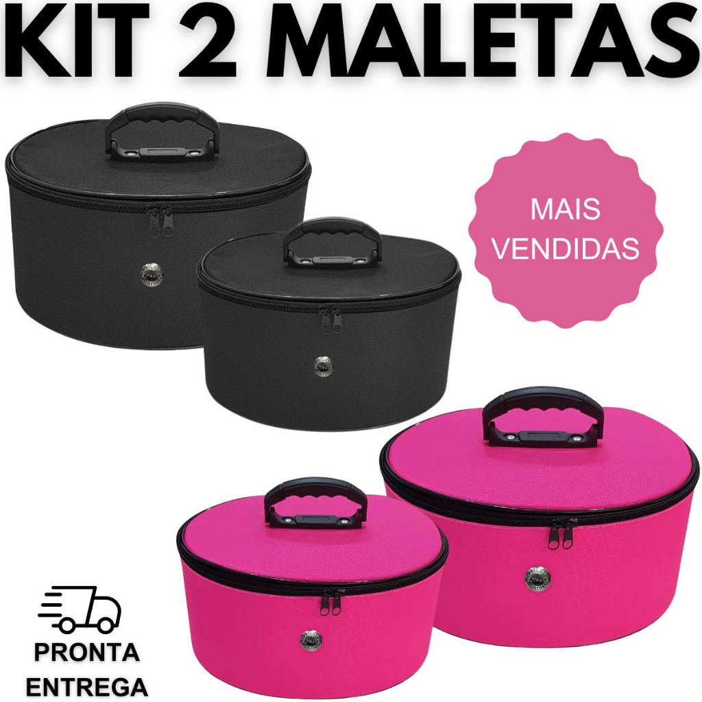 Kit 2 Maleta Nécessaires Frasqueiras Maquiagem Esmaltes Premium