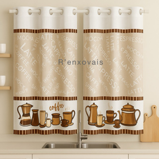 Cortina de Cozinha 2,00x1,30 Ótimo acabamento e Decoração em Oferta na Shopee