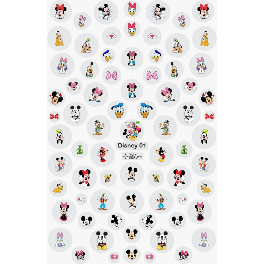 Adesivos De Unha Infantil Turma do Mickey Mouse Minnie Pato Donald Margarida Tecnologia Pelicula 3D