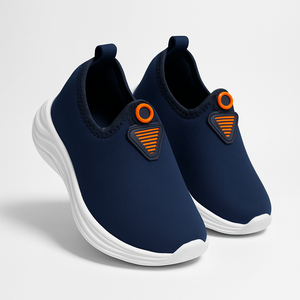 Tênis Menino Infantil Calce Fácil Confortável Volta As Aulas Casual Laranja Preto Azul Macio em Oferta na Shopee