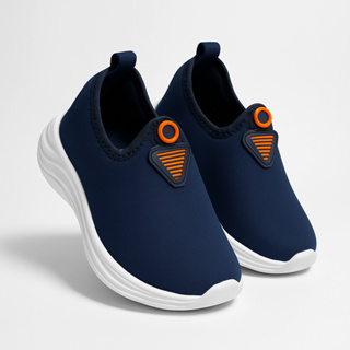 Tênis Menino Infantil Calce Fácil Confortável Volta As Aulas Casual Laranja Preto Azul Macio em Oferta na Shopee