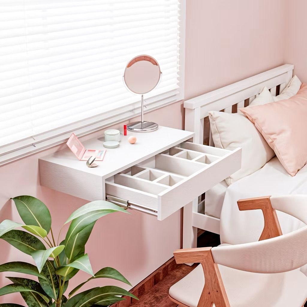 Penteadeira suspensa com divisória 60cm para maquiagem com gaveta  Camarim para quarto