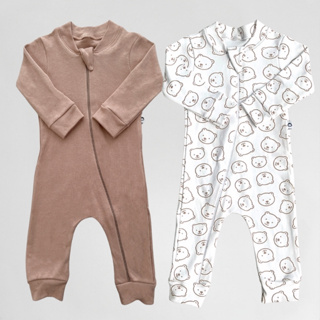 Kit 2 Macacão Lilobu Bebê Manga Longa Hipoalergênico Suedine 100% Algodão Inverno Liso e Estampado 24007-K2 em Oferta na Shopee