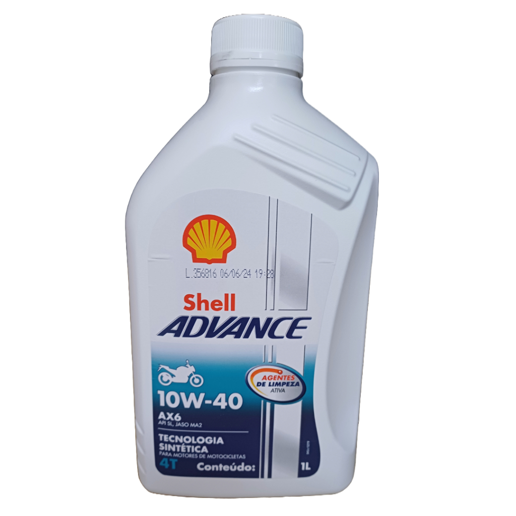 Óleo Lubrificante Moto 4T 10W40 Semissintético Shell Advance AX6 (SL/MA2) - 4 LITROS