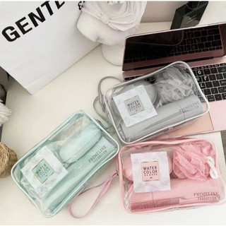 5 Peças Kit de Viagem Com Bolsa Porta Escova Pente Saboneteira e Ducha Compacto Para Viag…