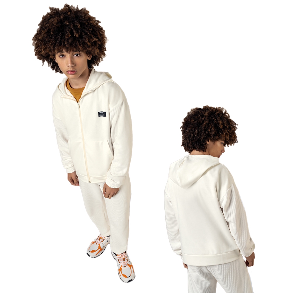Conjunto De Frio Moletom Com Capuz Liso Masculino Juvenil
