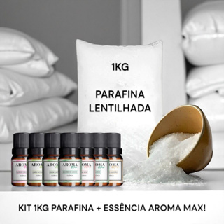 Kit Parafina Lentilhada 1KG + Essência Aroma Max 10ml para fazer Velas Perfumadas em Casa em Oferta na Shopee