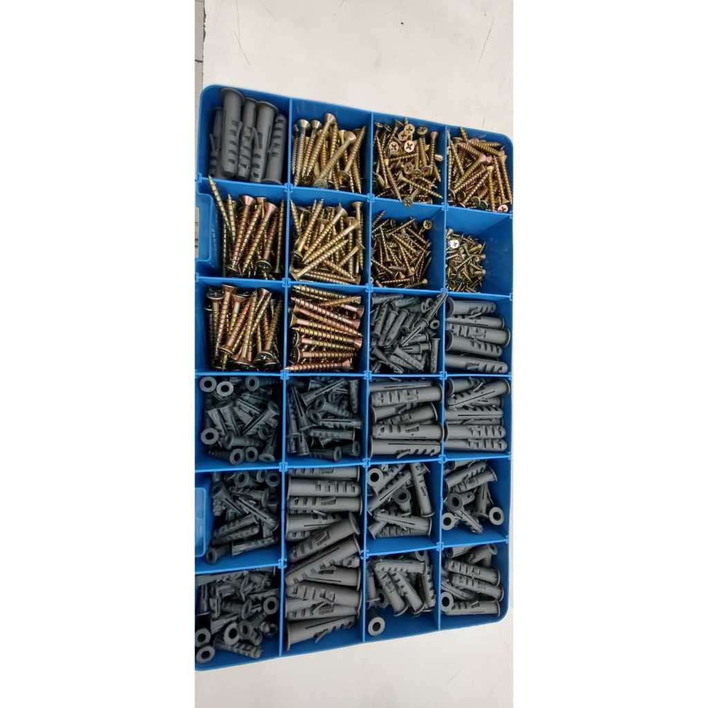 🏆 [MAIS VENDIDO] Kit 1.100 Parafusos Chipboard + Buchas com Anel + Maleta Organizadora