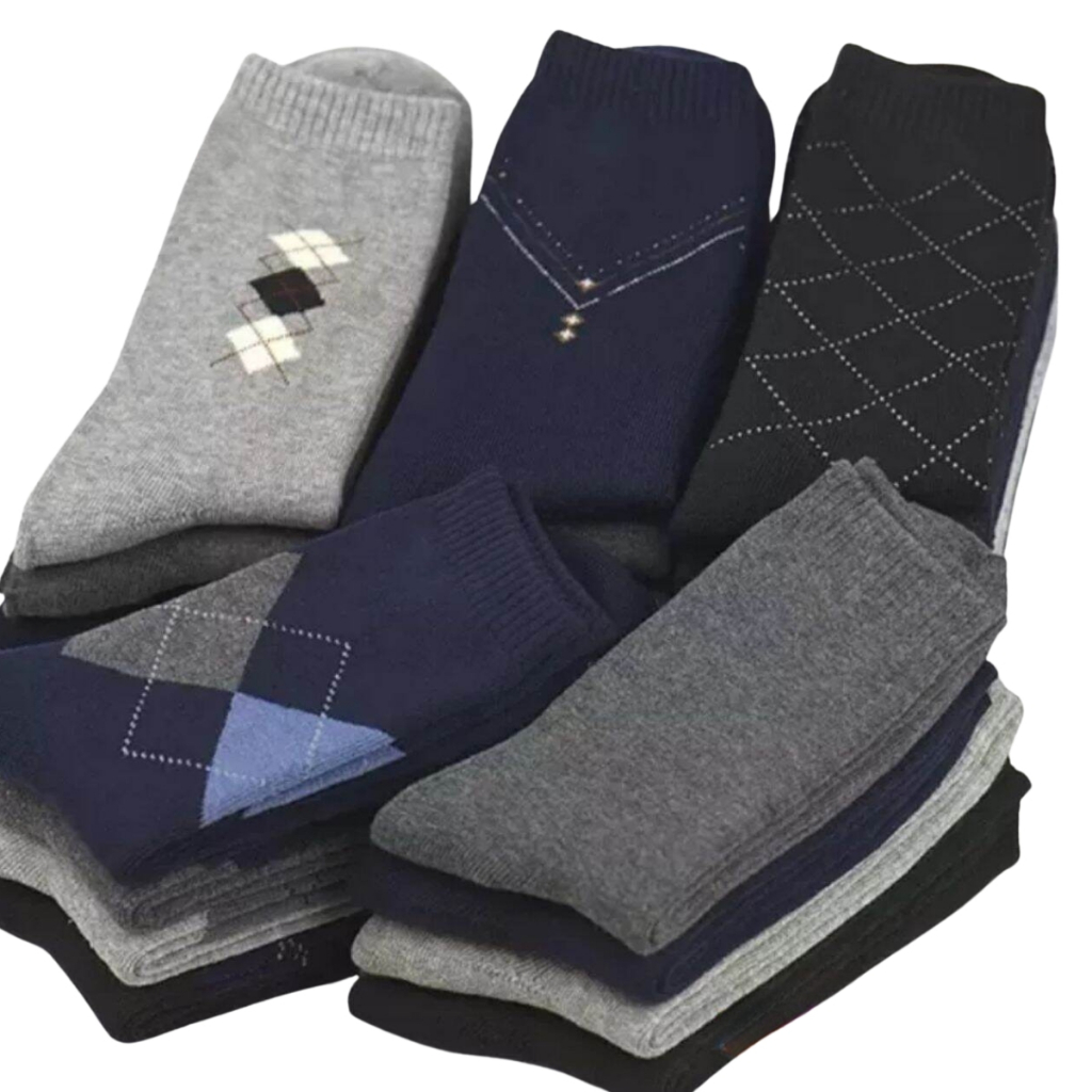 Kit Pares Meia Social Masculina Conforto  Social Sport Fino Conforto Preta Cinza Azul Escuro Marrom