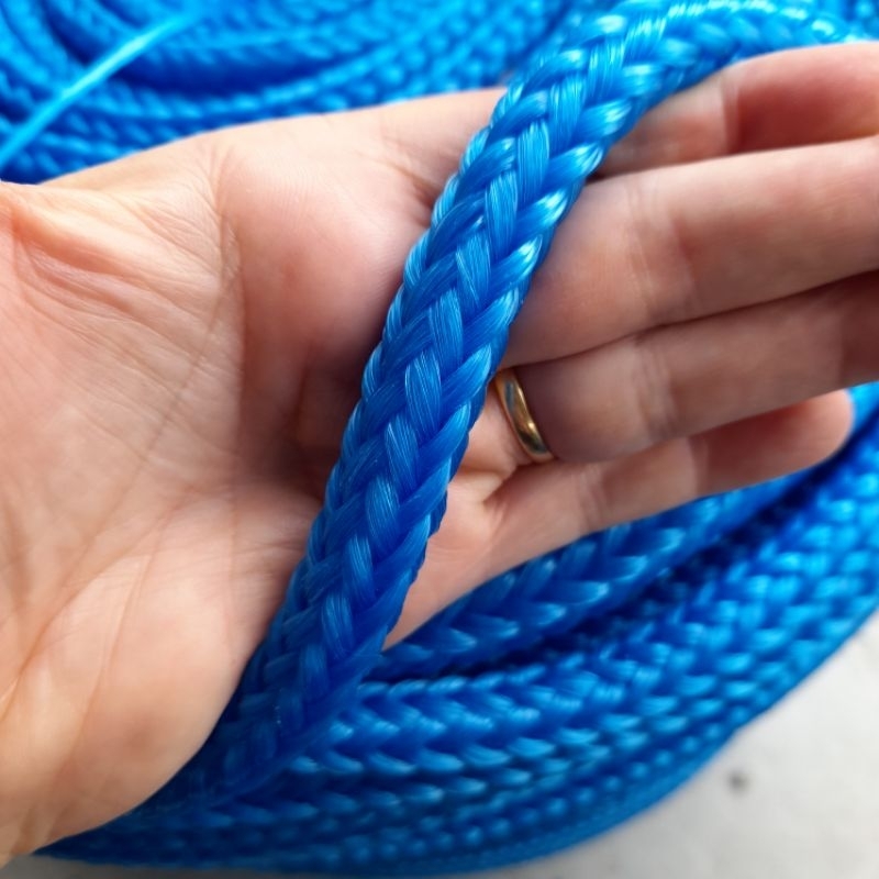 Corda 12mm Preta ou Azul Polietileno(plástico/nylon) em meadas com 20, 30, 40 ou 50mts p/ redes de pesca, decoração.